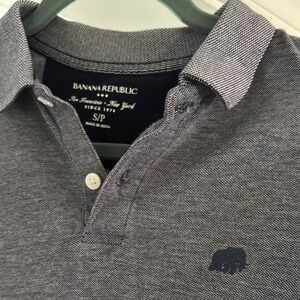 Mens Banana Republic Gray Polo Shirt for Men Size Small